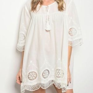 Brand New White Boho Dress